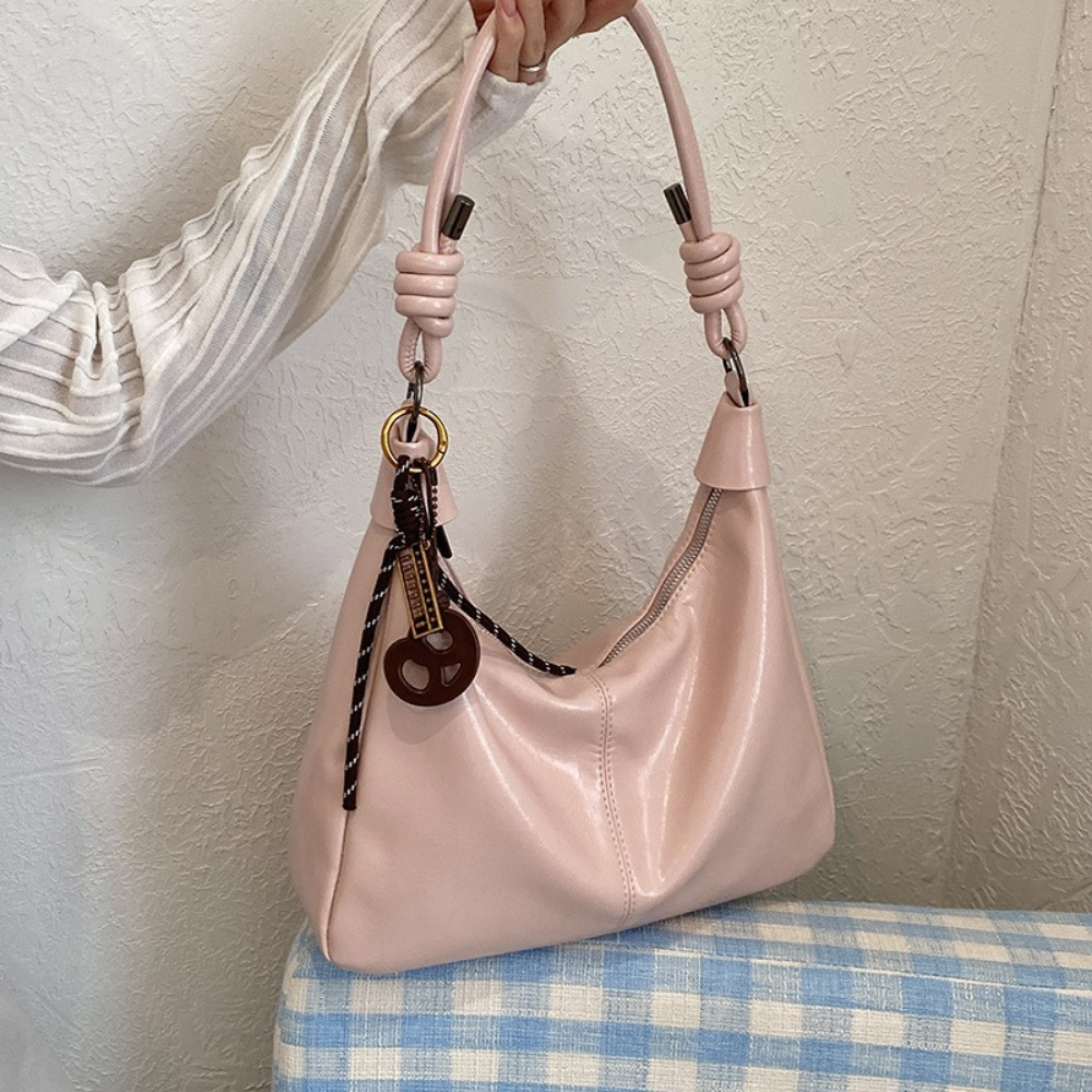 Léonie Glossy Hobo Bag