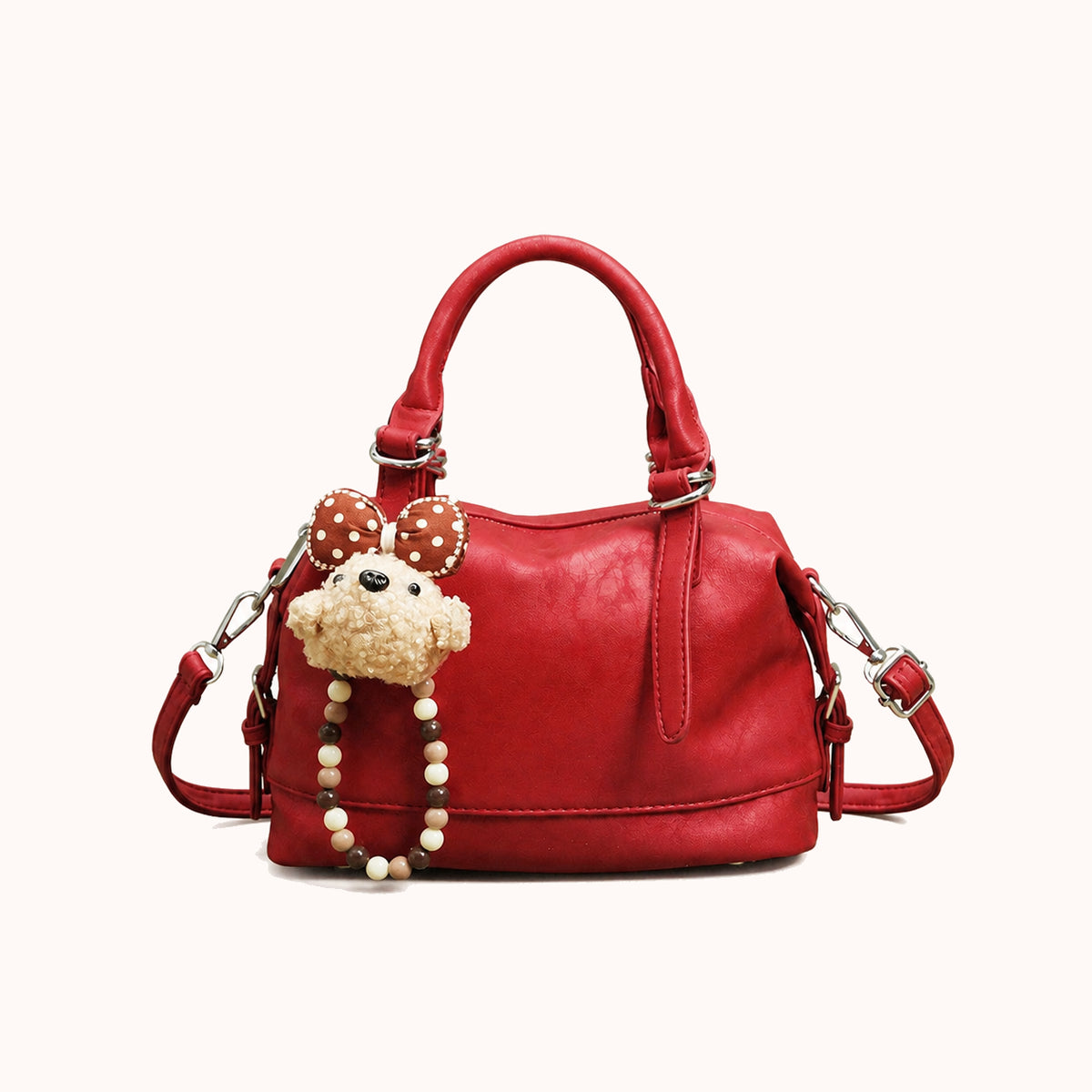 ARIPPULA FEF9F6 | toadstool-smooth-handbag | close quality | 151__toadstool-smooth-handbag__red__front.webp