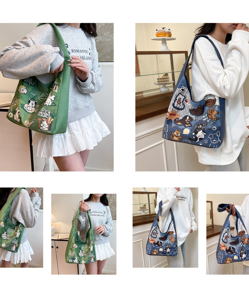 Canella Dog Print Shoulder Bag