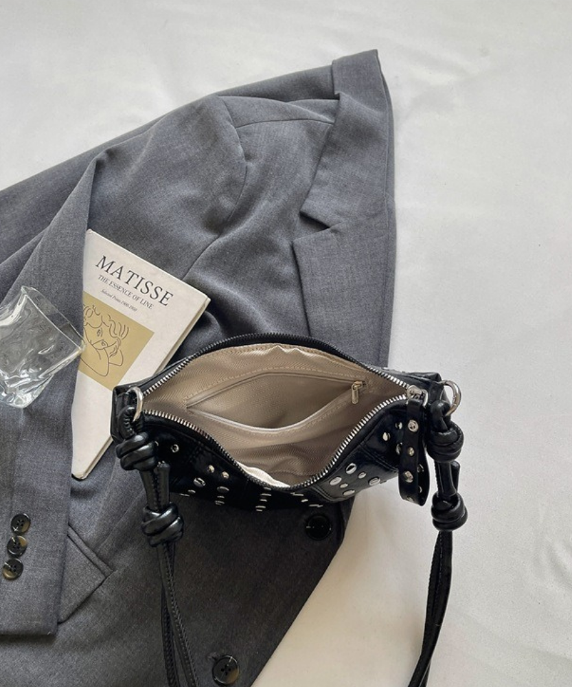 Tavrina Studded Croissant Shoulder Bag