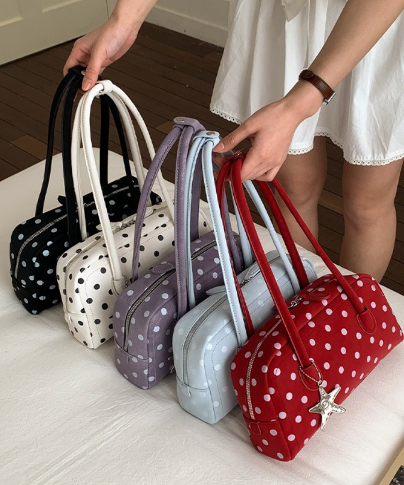 Poléris Polka Dot Barrel Bag