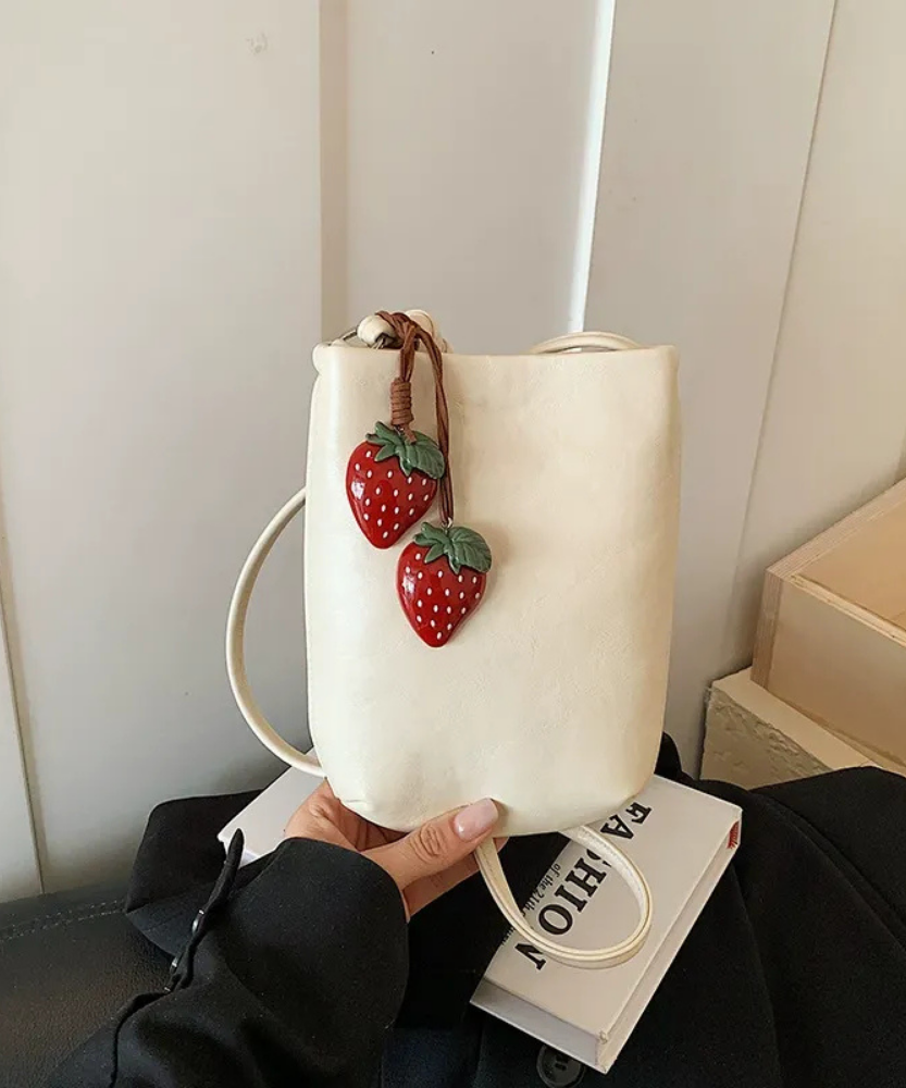 Fruttina Strawberry Charm Bucket Bag