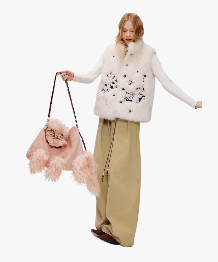 Félinea Faux Fur Cat Shoulder Bag