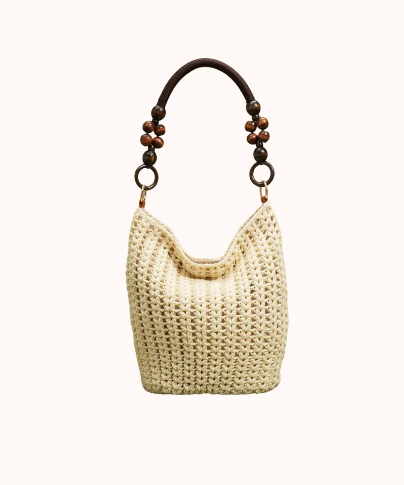 Marélle Beaded Handle Woven Bag