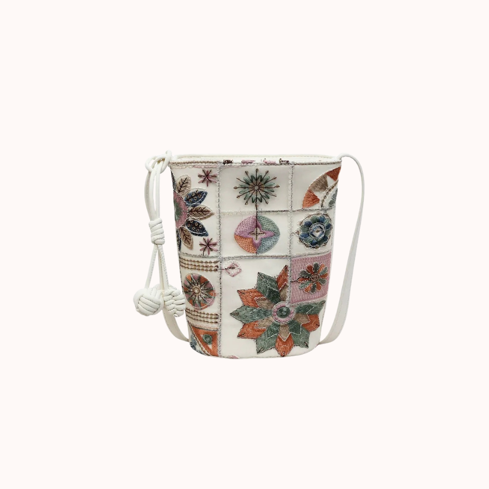 Mosaira Embroidered Bucket Bag
