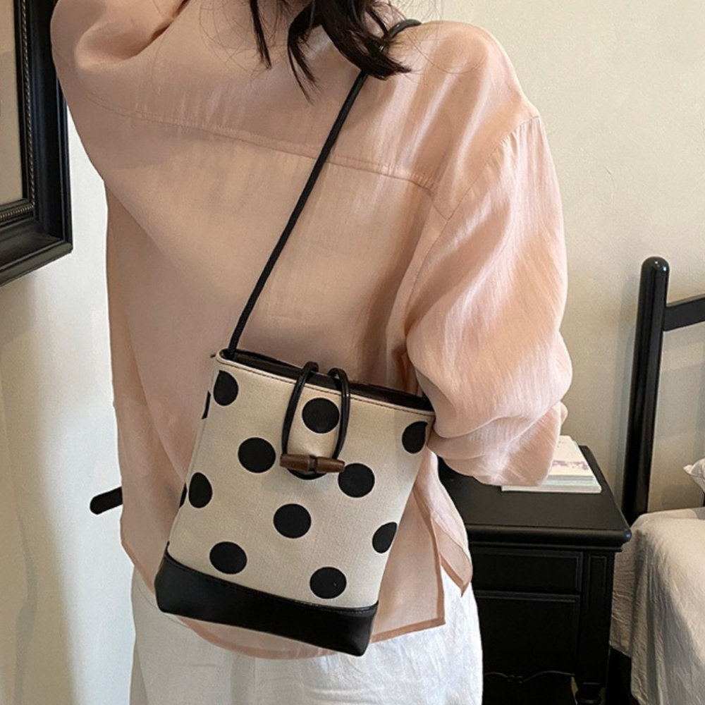 Dotelle Polka Dot Bucket Bag