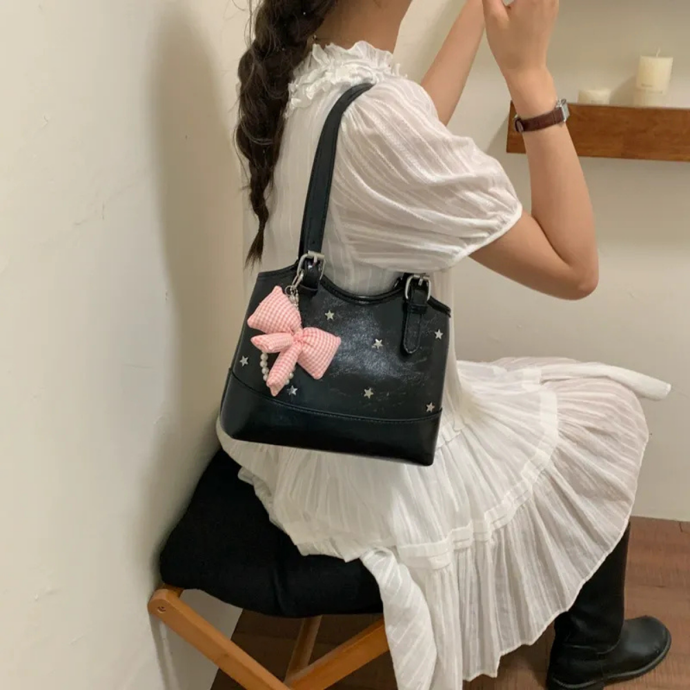 Perlisa Bow Charm Shoulder Bag