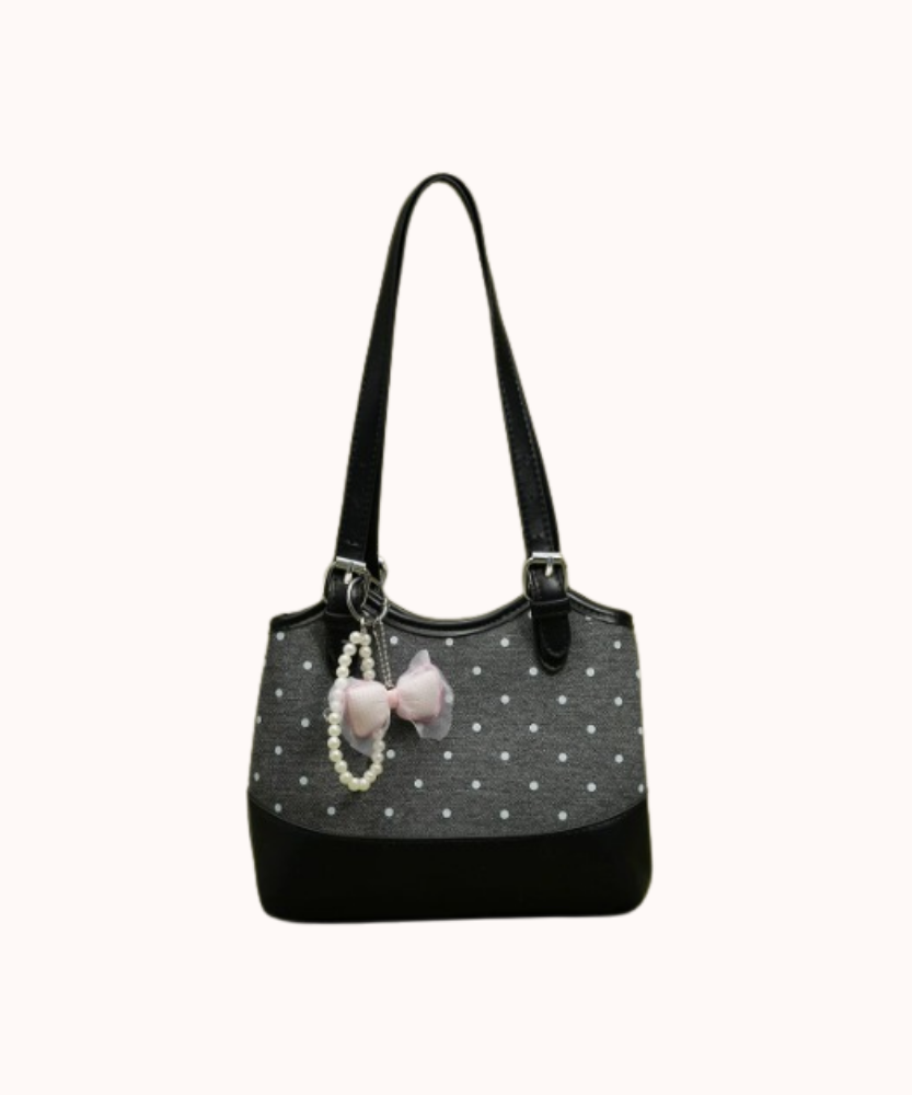 Noirette Bow Charm Shoulder Bag