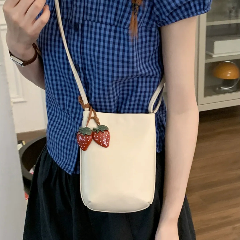 Fruttina Strawberry Charm Bucket Bag