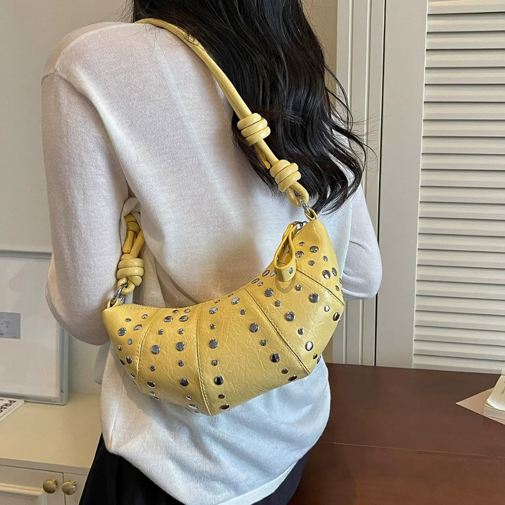 Tavrina Studded Croissant Shoulder Bag