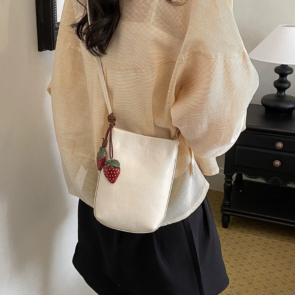 Fruttina Strawberry Charm Bucket Bag