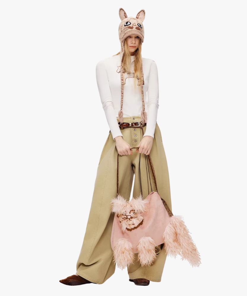 Félinea Faux Fur Cat Shoulder Bag