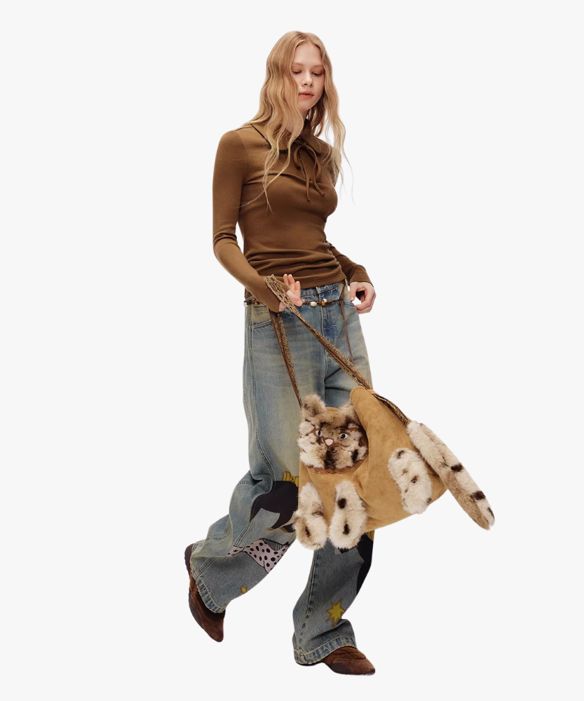 Félinea Faux Fur Cat Shoulder Bag