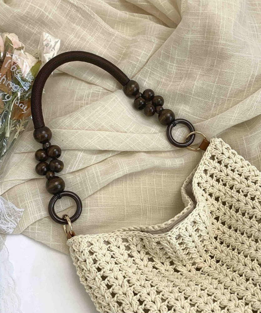 Marélle Beaded Handle Woven Bag