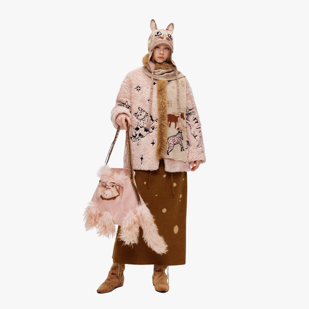 Félinea Faux Fur Cat Shoulder Bag