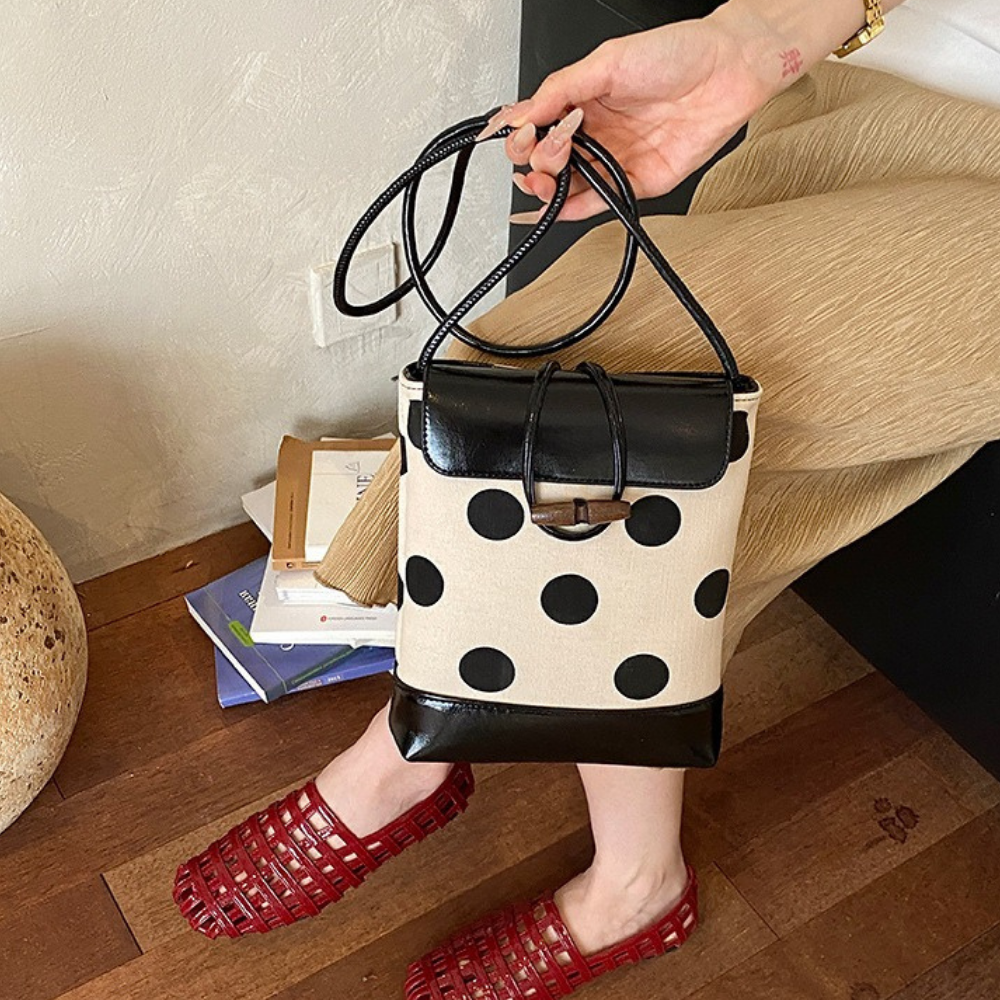 Dotelle Polka Dot Bucket Bag