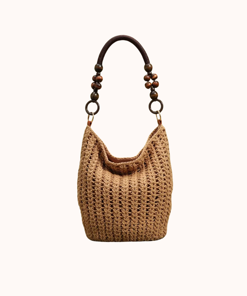 Marélle Beaded Handle Woven Bag