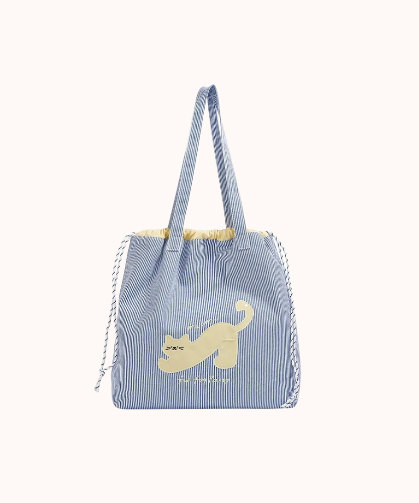 Zephyra Cat Patch Tote Bag