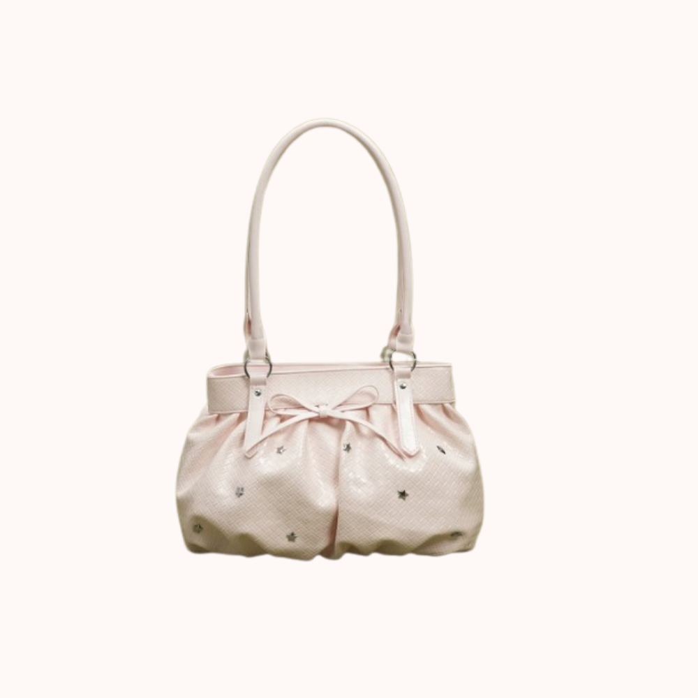 Avelisse Glossy Ruched Shoulder Bag