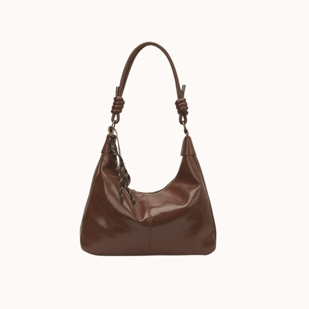 Léonie Glossy Hobo Bag