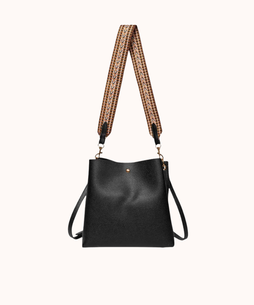 Léonore Vegan Leather Crossbody Bucket Bag