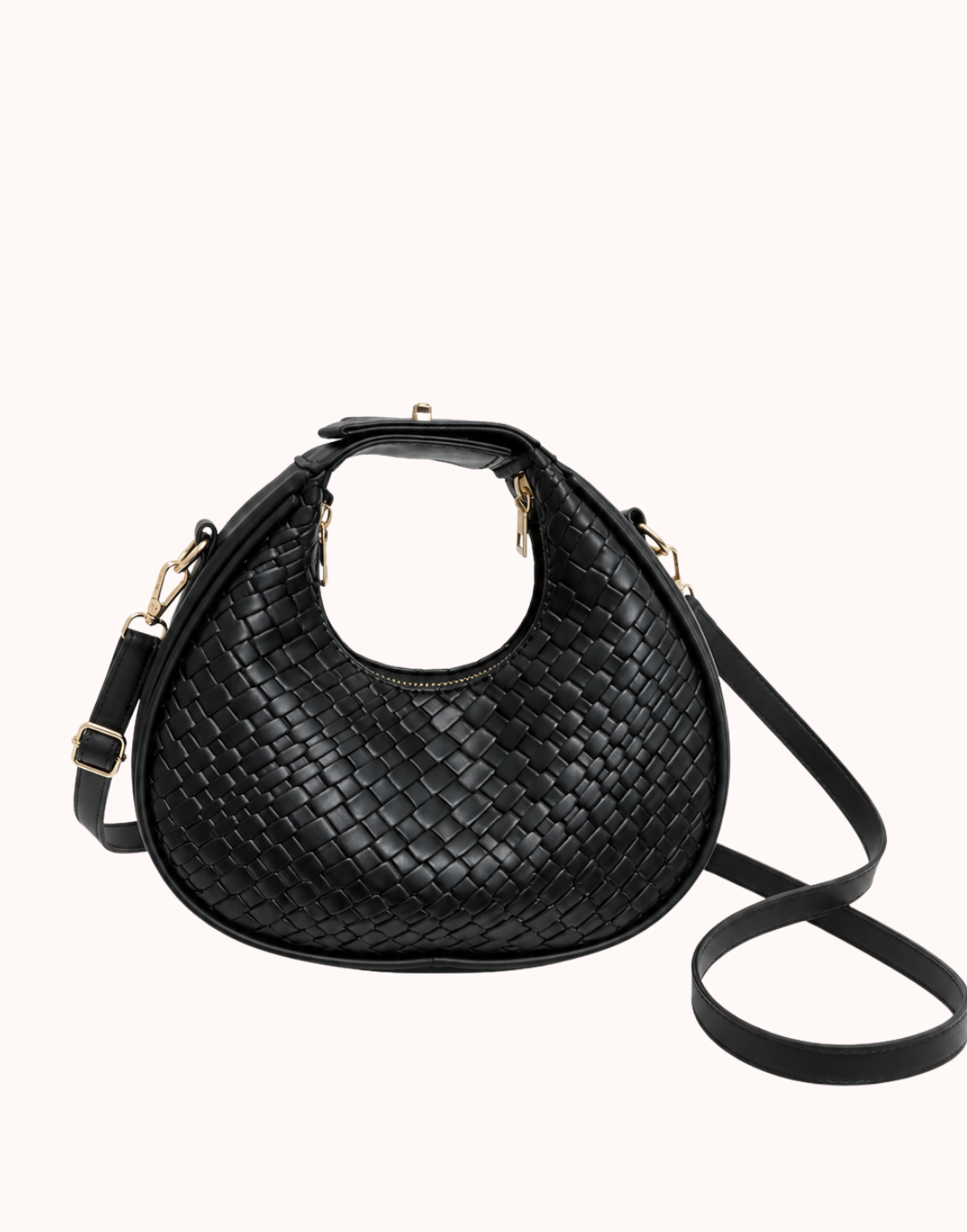 Handtasche mit gewebtem Henkel in Muschelform