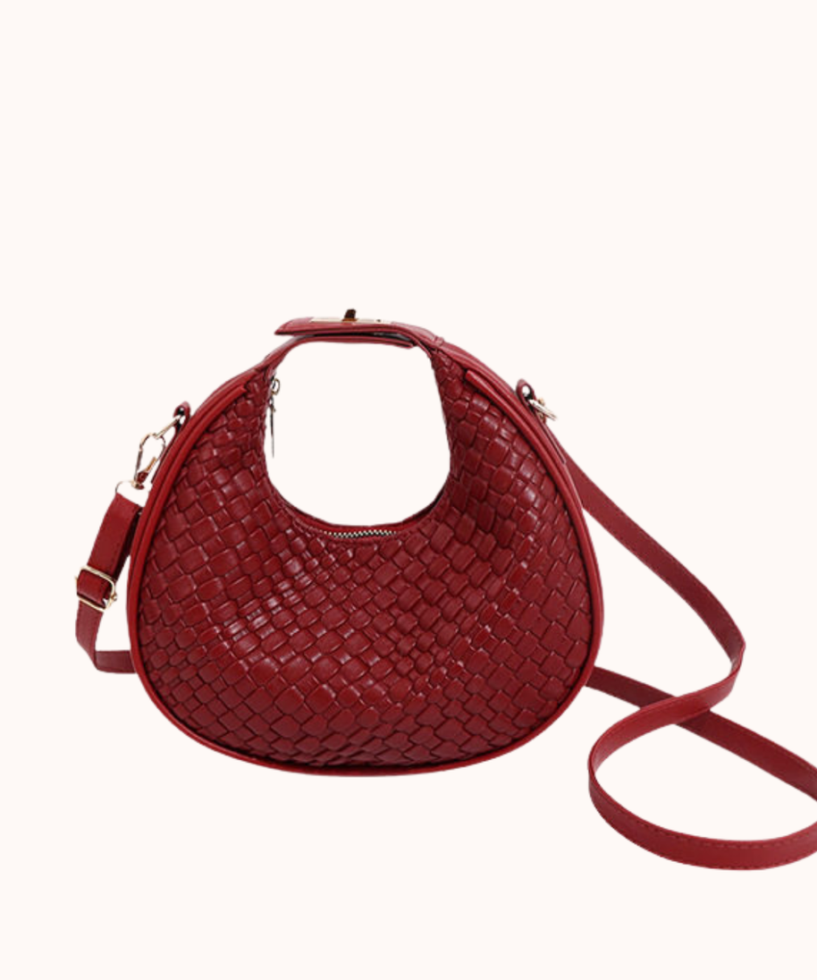 Sac à anse tressé couleur palourde