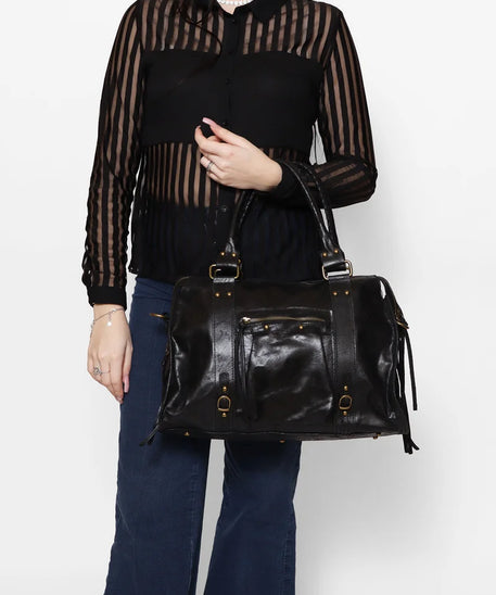 Throttle Studded Top-Handle Bag