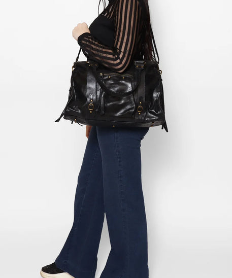 Throttle Studded Top-Handle Bag