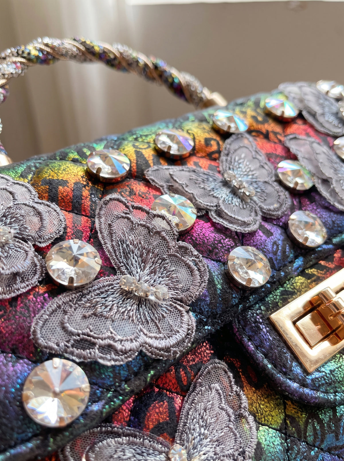 Sac à poignée supérieure matelassé Iris