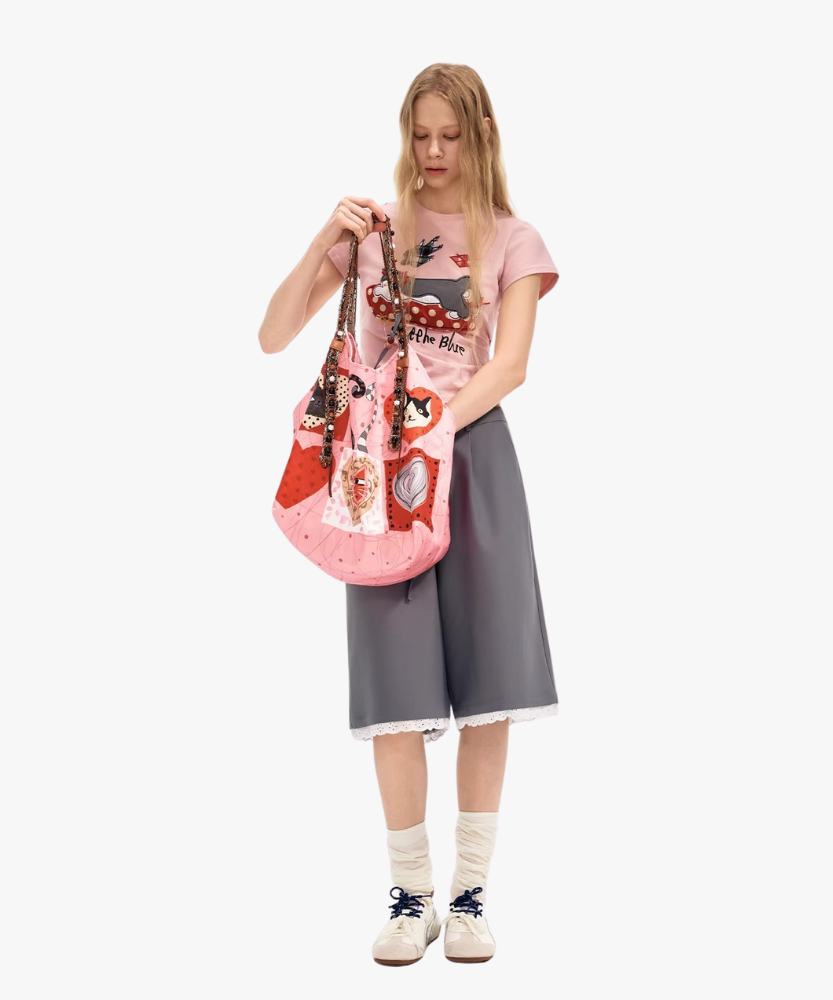 Cœuria Cat Print Shoulder Bag