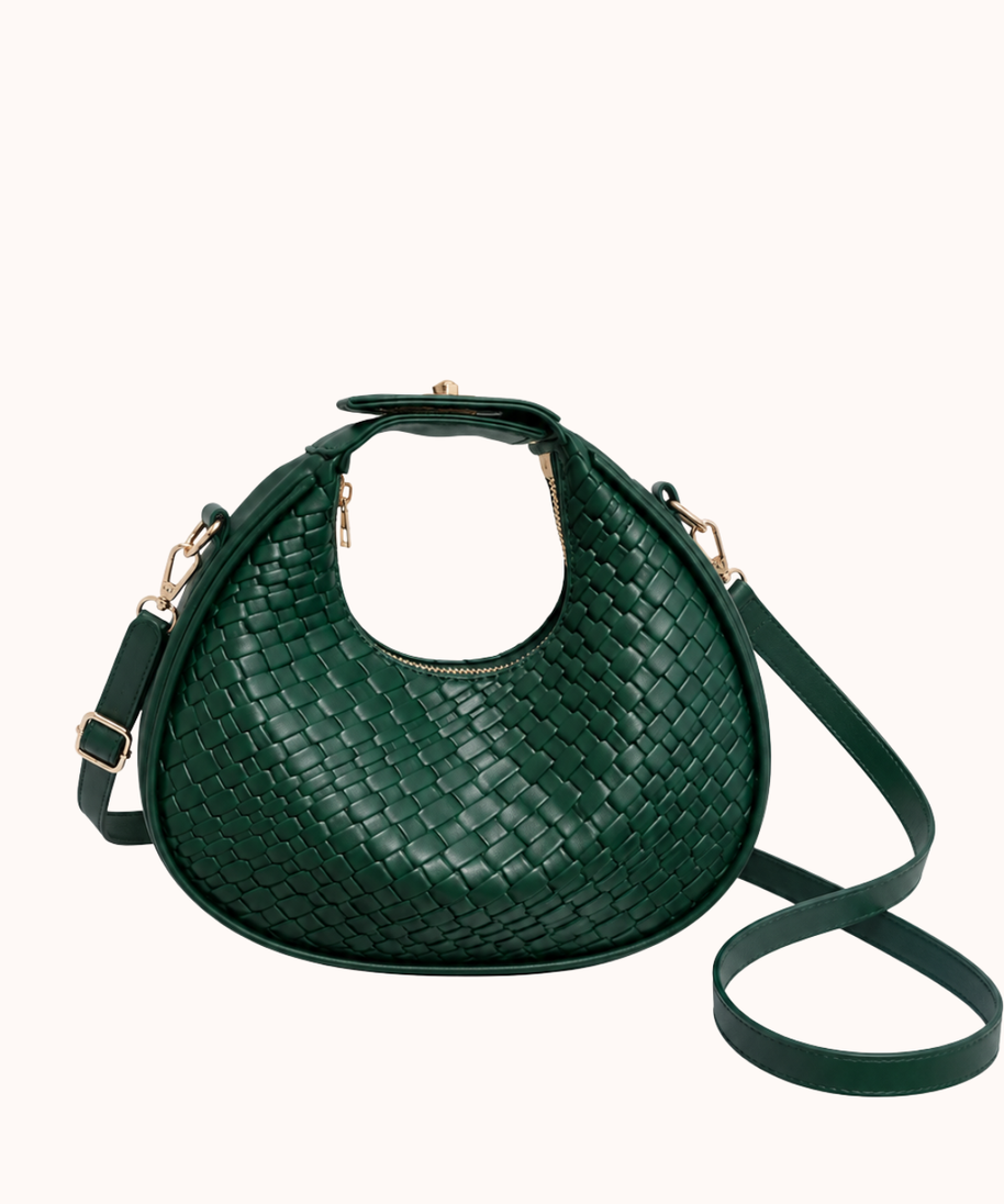 Sac à anse tressé couleur palourde
