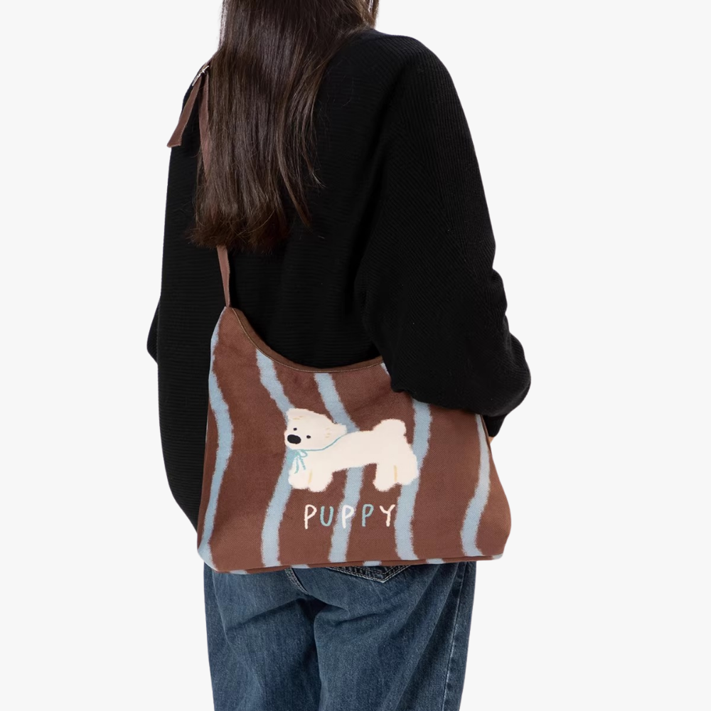 Pupelle Dog Print Shoulder Bag