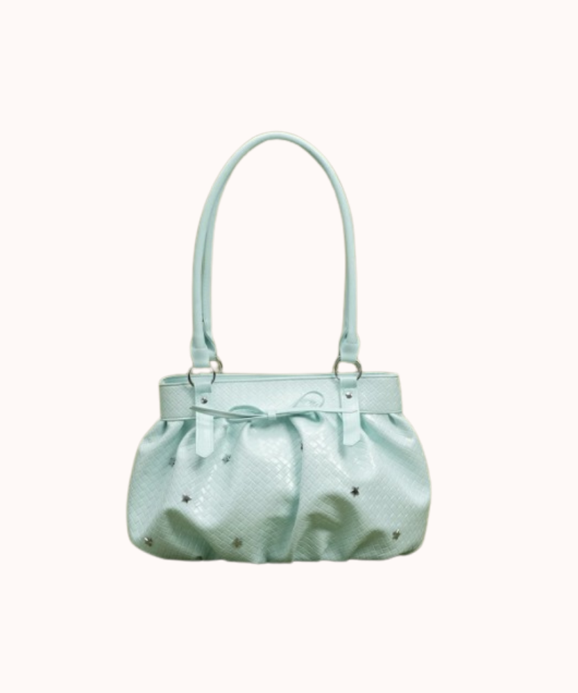 Avelisse Glossy Ruched Shoulder Bag