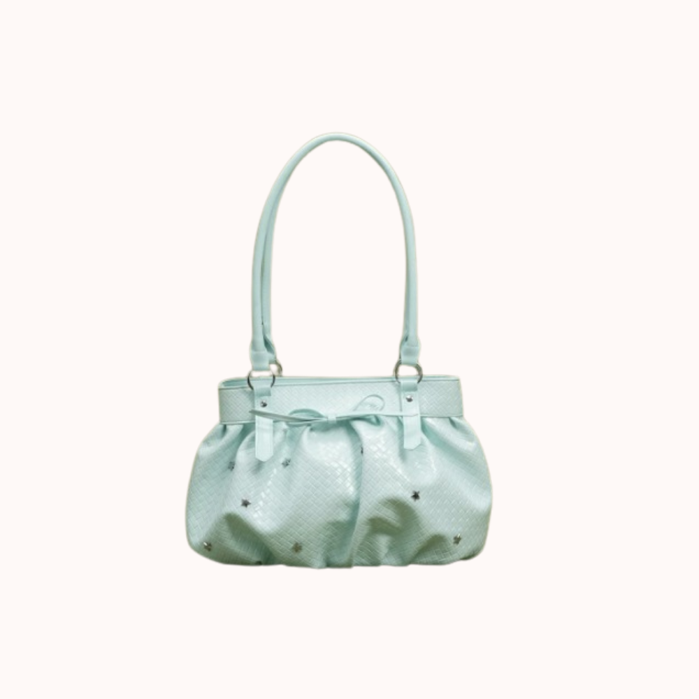 Avelisse Glossy Ruched Shoulder Bag