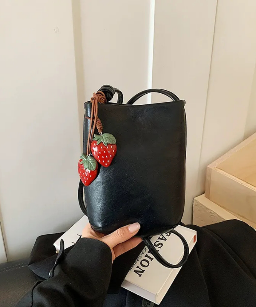 Fruttina Strawberry Charm Bucket Bag