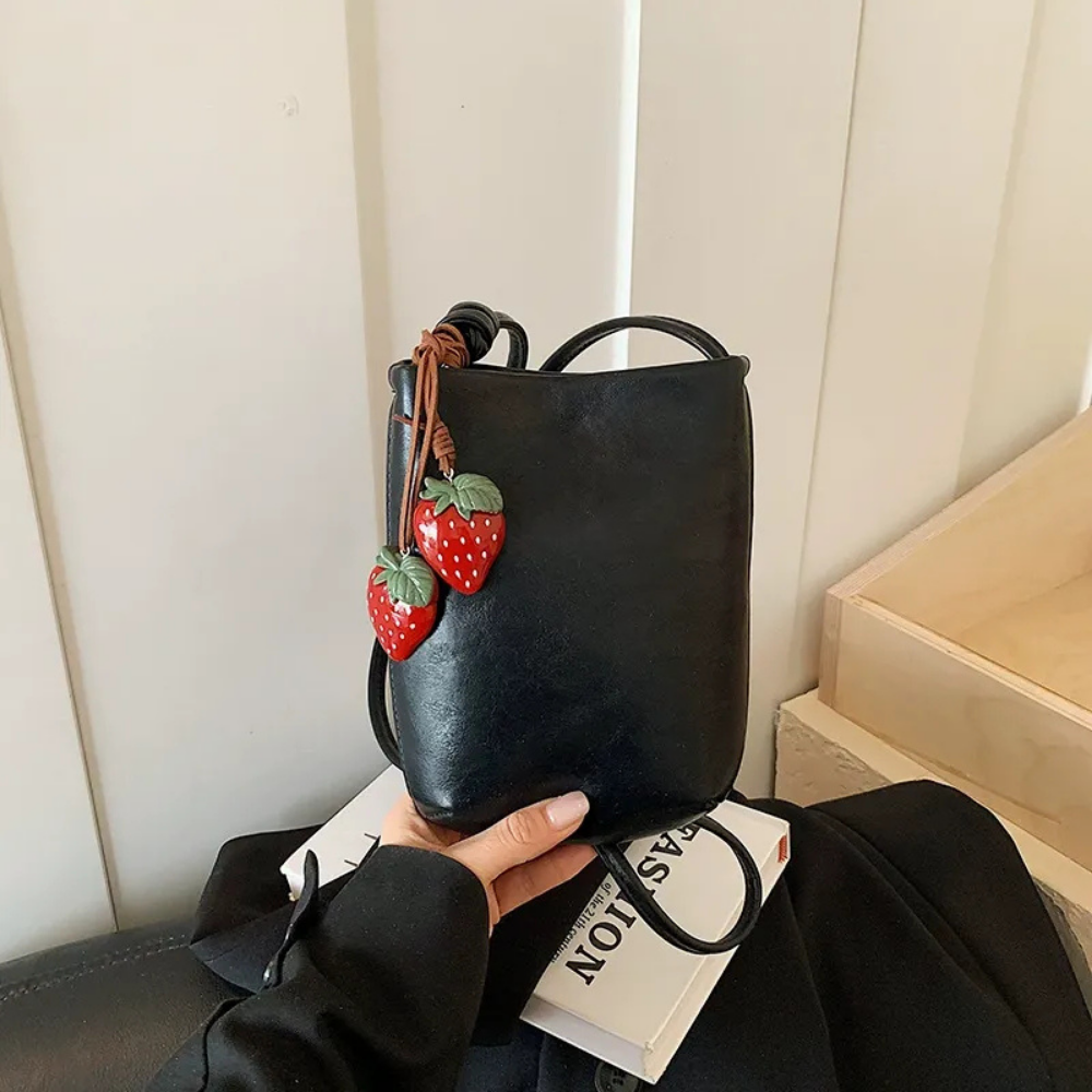 Fruttina Strawberry Charm Bucket Bag