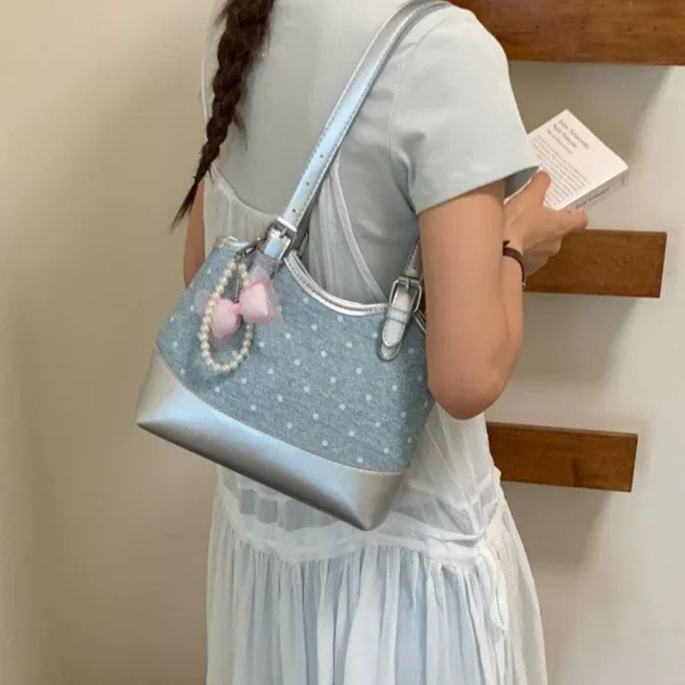 Noirette Bow Charm Shoulder Bag