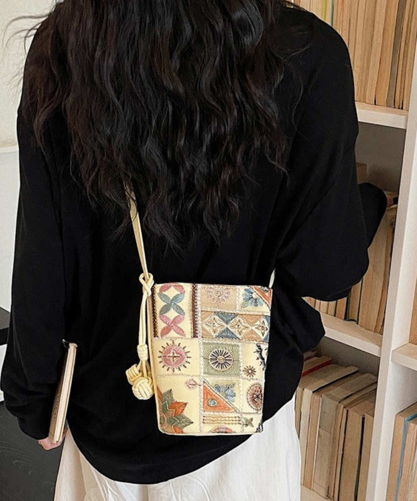 Mosaira Embroidered Bucket Bag