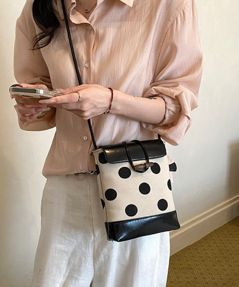 Dotelle Polka Dot Bucket Bag