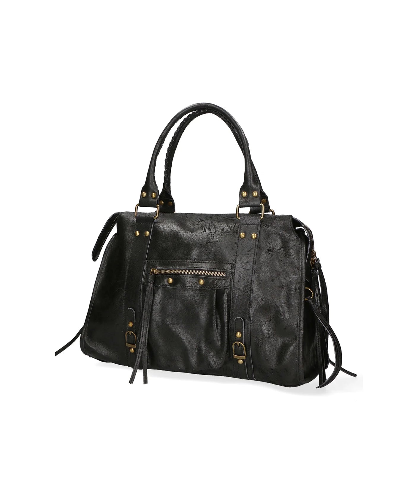 Throttle Studded Top-Handle Bag