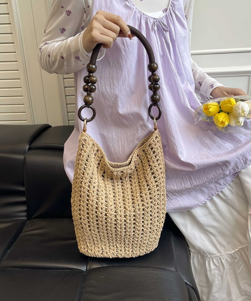 Marélle Beaded Handle Woven Bag