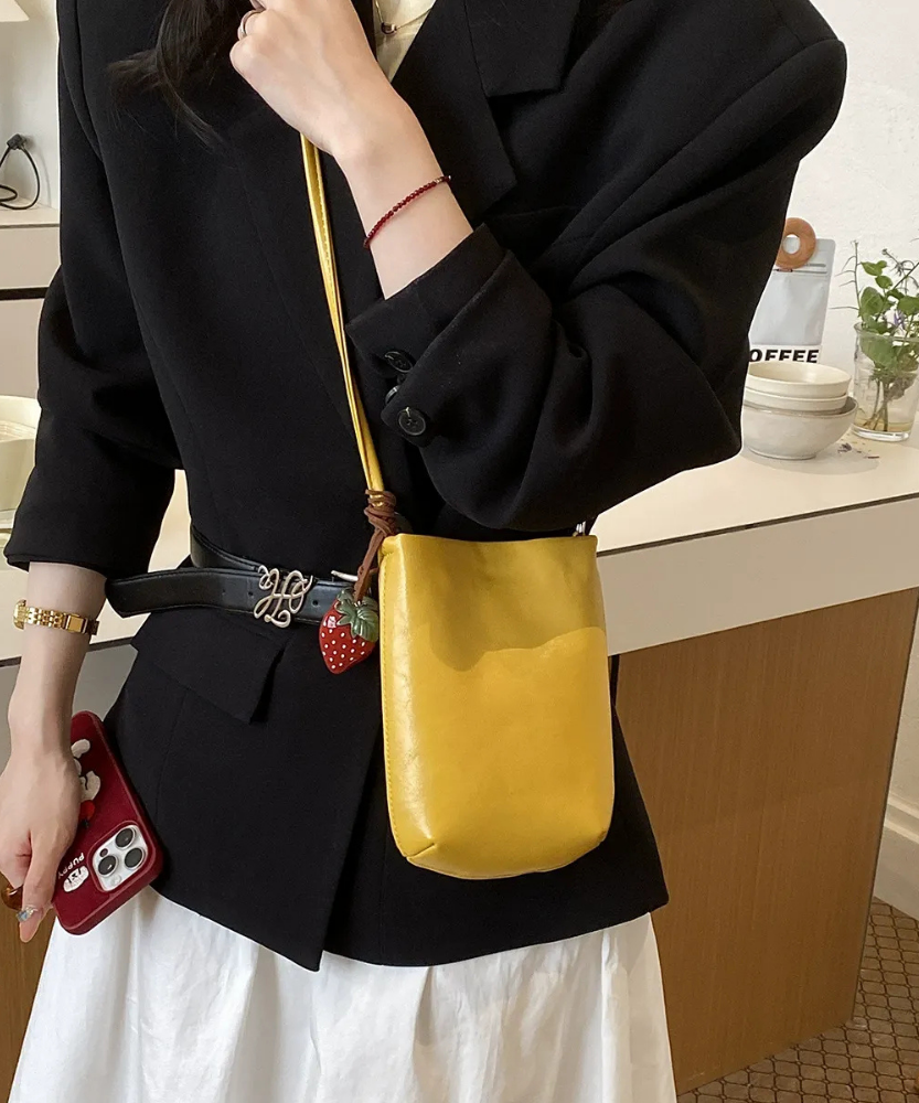 Fruttina Strawberry Charm Bucket Bag