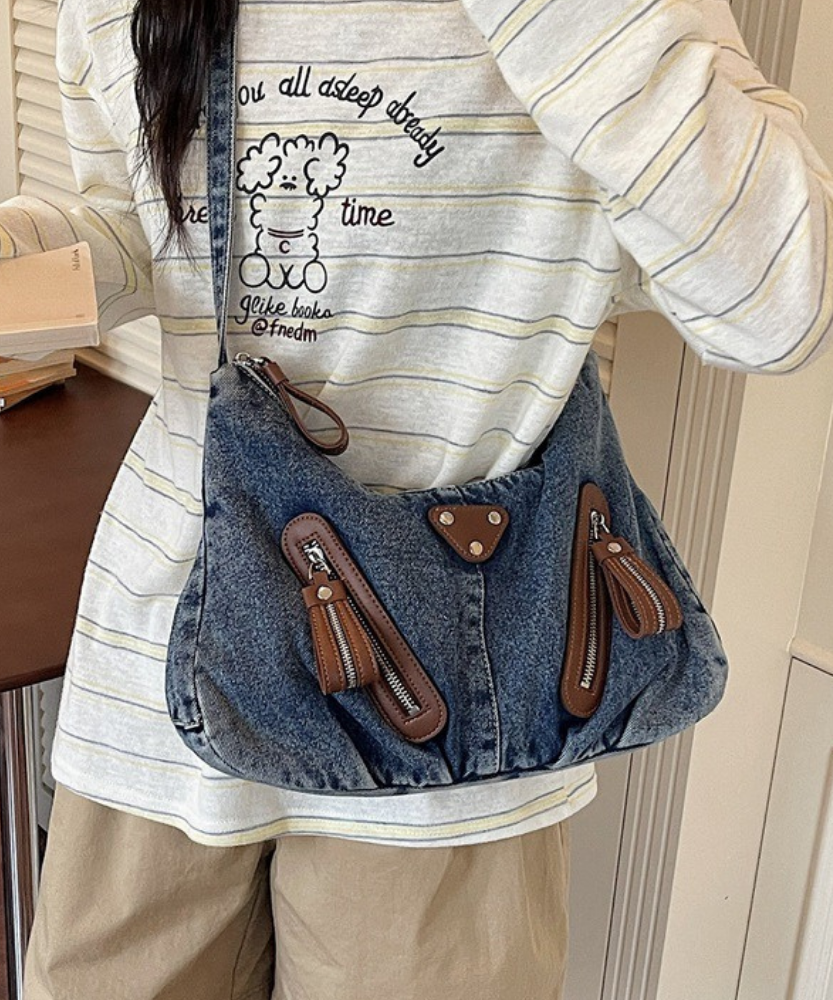 Indara Denim Shoulder Bag