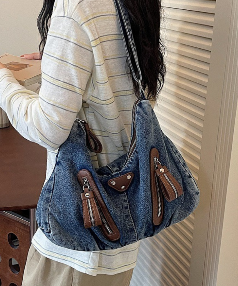 Indara Denim Shoulder Bag