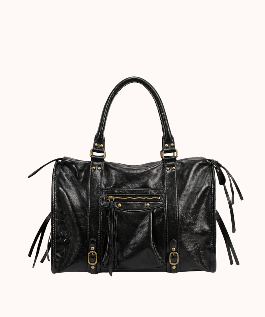 Throttle Studded Top-Handle Bag