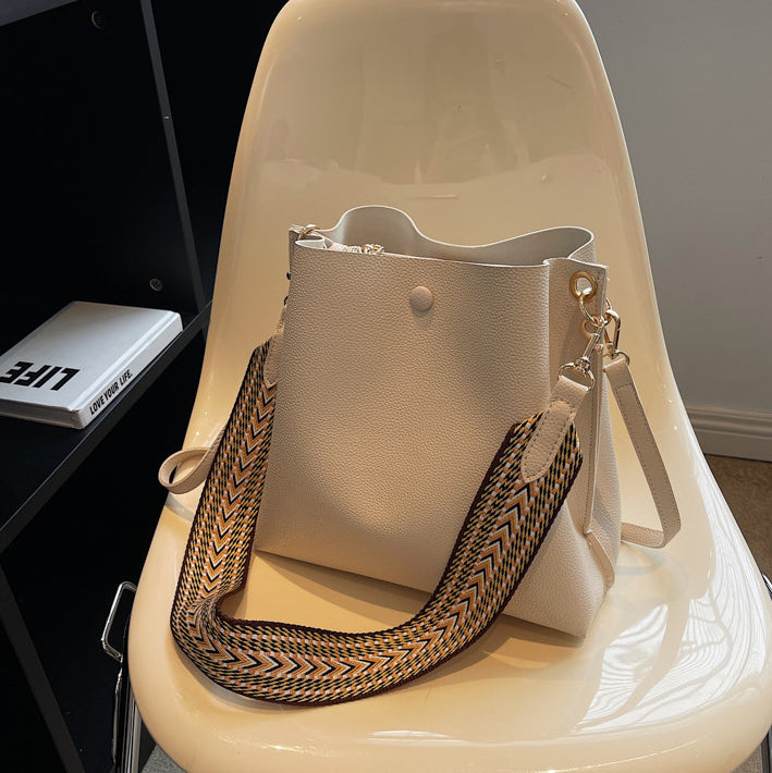 Léonore Vegan Leather Crossbody Bucket Bag
