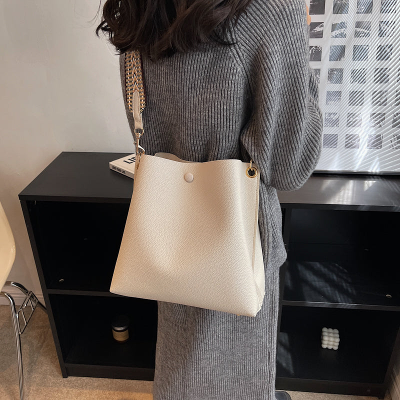Léonore Vegan Leather Crossbody Bucket Bag