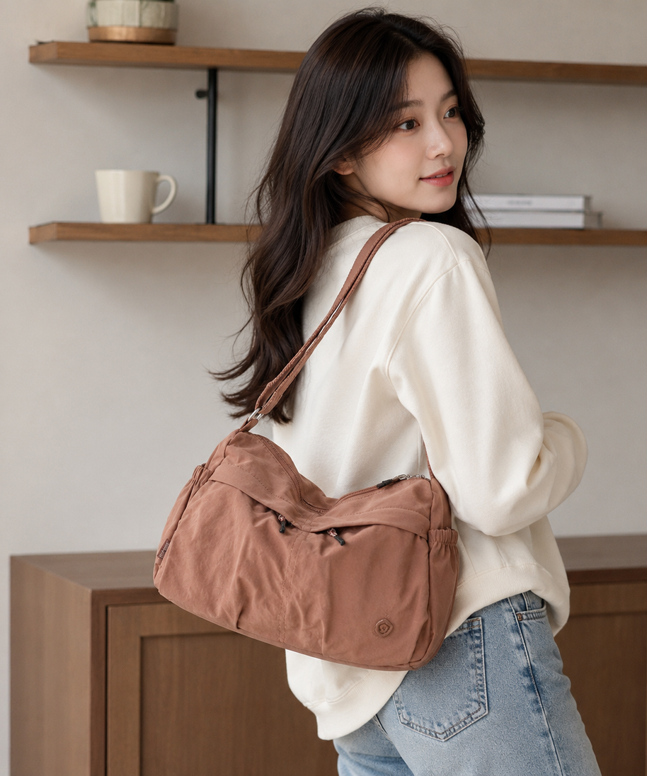 Fabria Ruched Shoulder Bag