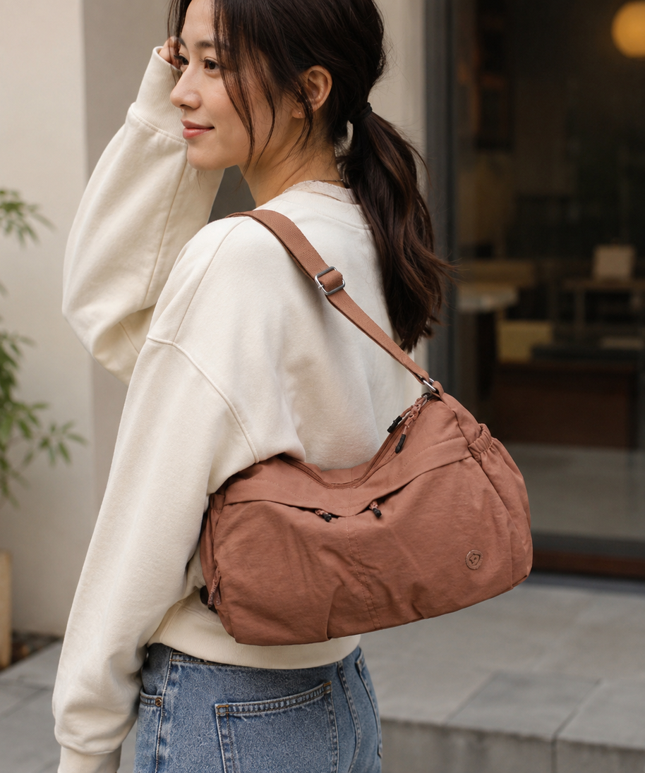 Fabria Ruched Shoulder Bag